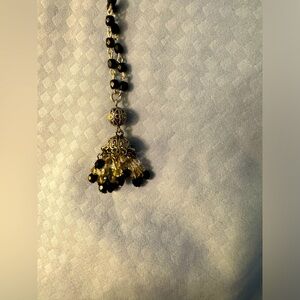 Free with any $20+ purchase or 3 for $10.  Silver & black beaded necklace